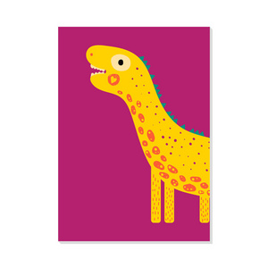 带可爱的恐龙二倍体的苗圃卡。为孩子们打印, 明信片, 墙体艺术
