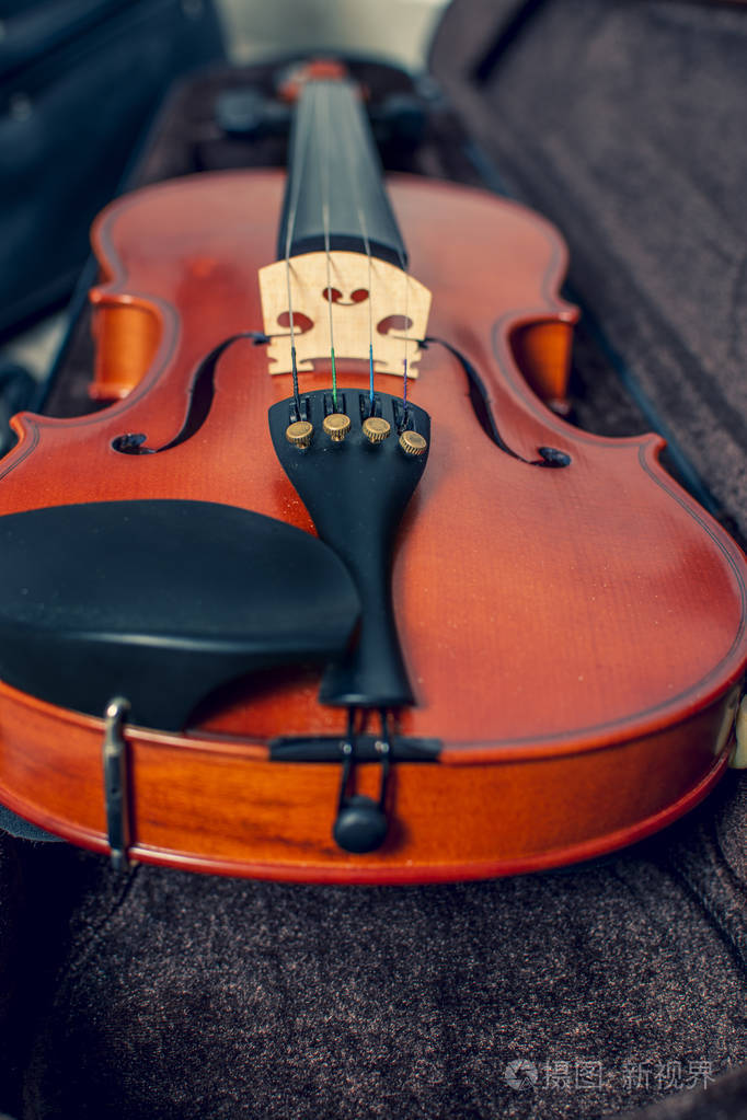 旧橡木小提琴复古色调的图像