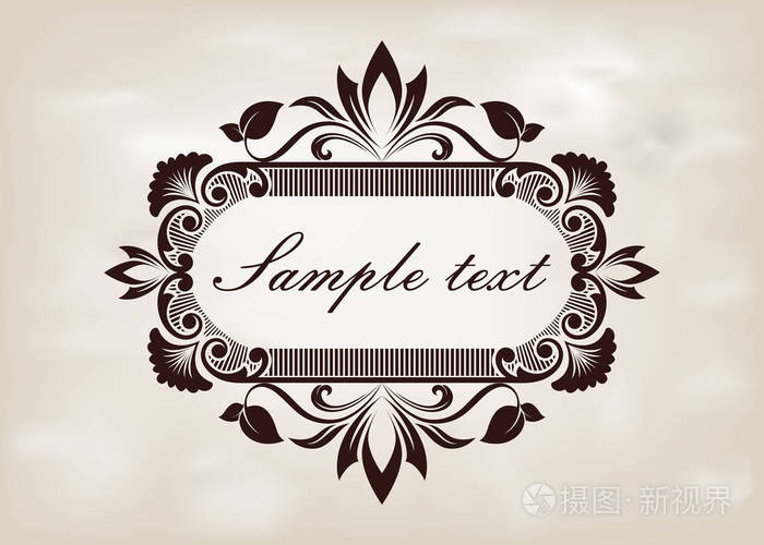复古风格的标签设计模板,有漂亮的花边和复古边框,供高级邀请或豪华