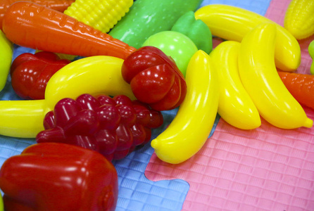 s toys for the development of general skills. plastic vegetables