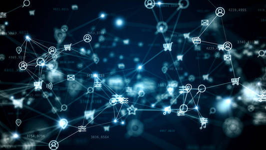 随机移动网络和互联网相关事物的背景.