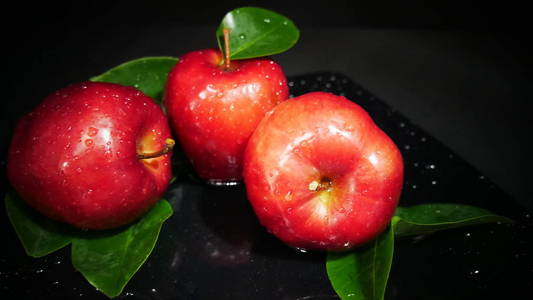 三个苹果新鲜水果图像收集