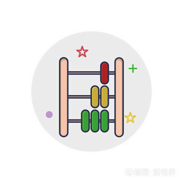 玩具计数图标儿童玩具轮廓填充风格