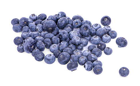 在白色背景上分离的蓝莓