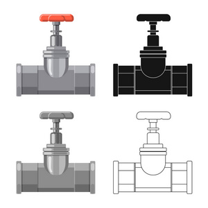 管和管符号的孤立对象。用于 web 的管道和管线库存符号的收集
