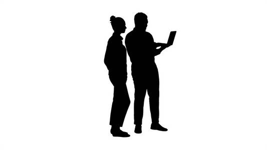 电脑员剪影图片