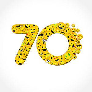 抽象网页图形符号70%. 矢量标签模板设计. 圆形数字高达7照片