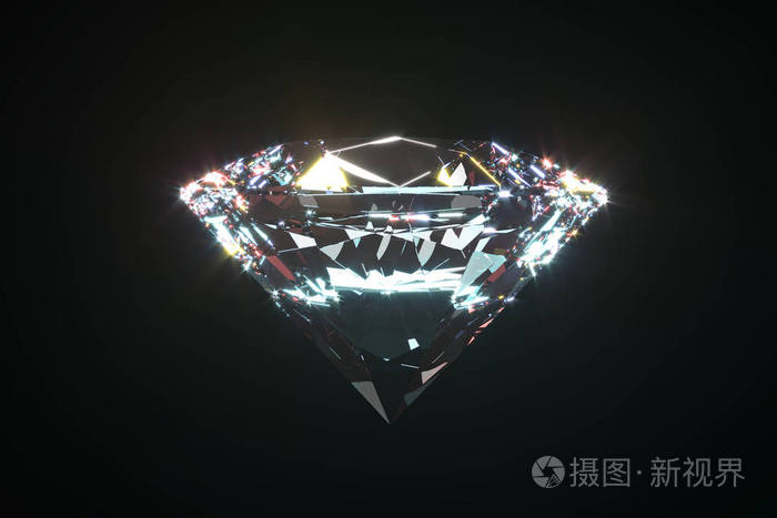 美丽闪亮的钻石明亮的孤立在黑色的背景透明或透明的钻石特写镜头珠石