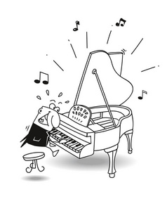 这位音乐家这位钢琴家正在演奏古典音乐照片