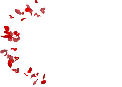 红色玫瑰花瓣围成一个圆圈。 你的照片或文字的中心免费空间。 孤立的白色背景