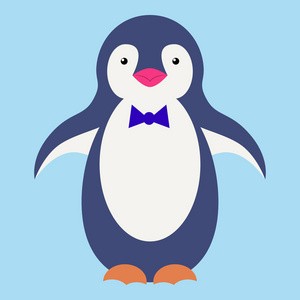 孤立的卡通企鹅.照片