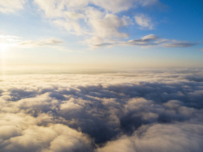 s eye view. Aerial top view cloudscape. Texture of clouds. View 