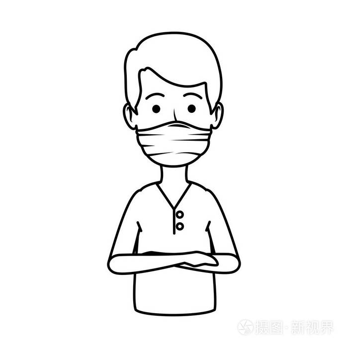 年轻的牙医嘴覆盖头像字符