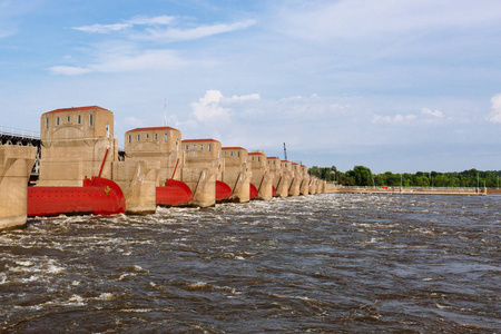 美国达文波特密西西比河水电站景观
