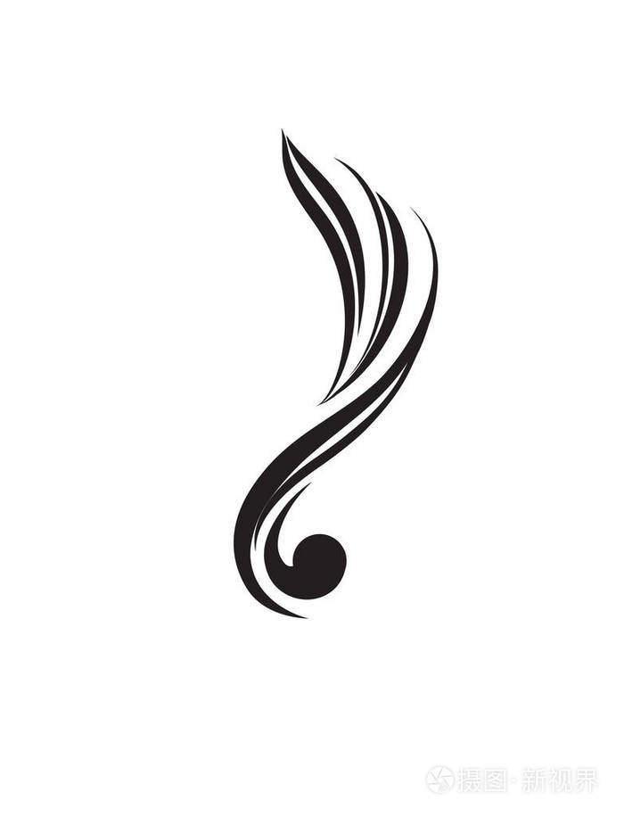 波浪形标志. 抽象音乐创意图标装饰设计. 线条装饰