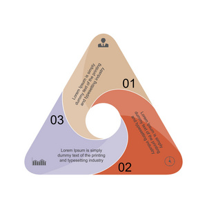 信息图形用黑色文字着色在图片中以三角形的形式显示信息图形。 带有数字和商业图标的信息图形是一种群体策略。 商业项目演示的信息图
