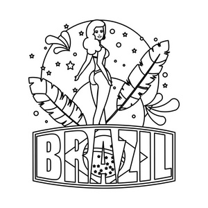 美丽的巴西加罗塔与巴西标签