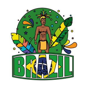 巴西男舞蹈演员与巴西标签