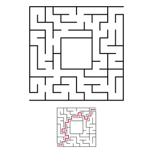 儿童拼图. 迷宫难题. 在白色背景上隔离的平面矢量插图.