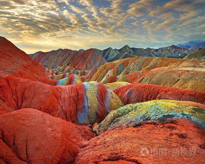 甘肃省张掖丹霞地貌地质公园彩色岩层景观2012年9月22日