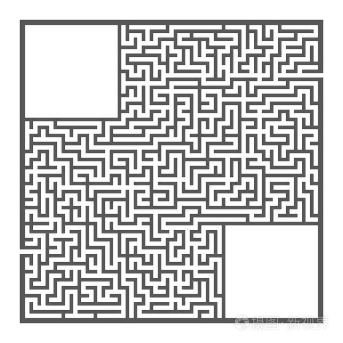 困难的大广场迷宫. 儿童和成年人的游戏. 儿童拼图. 迷宫难题.