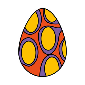 鸡蛋画快乐复活节与几何图形