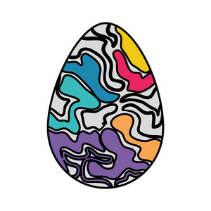 鸡蛋画抽象快乐复活节