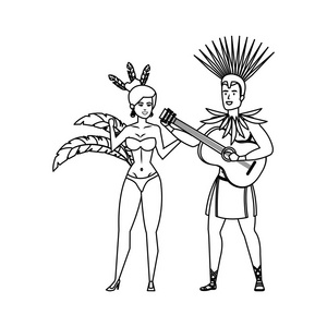 巴西区域图高清巴西舞者夫妇与吉他照片