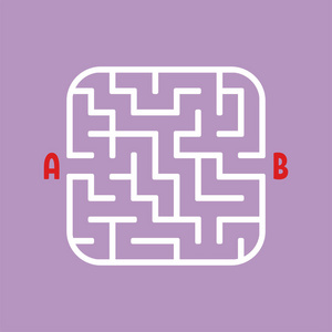 抽象的方形迷宫. 容易的难度水平. 孩子们的游戏. 儿童拼图.