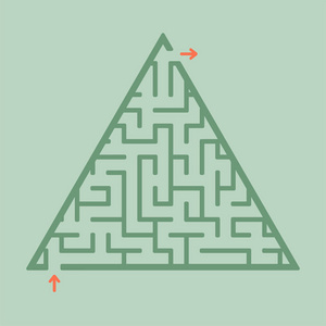 抽象的三角形迷宫. 孩子们的游戏. 儿童拼图. 一个入口一个出口.