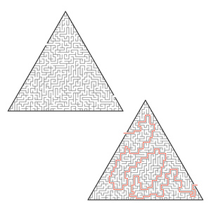 游戏网名三人困难的三角形迷宫. 儿童和成年人的游戏. 儿童拼图.