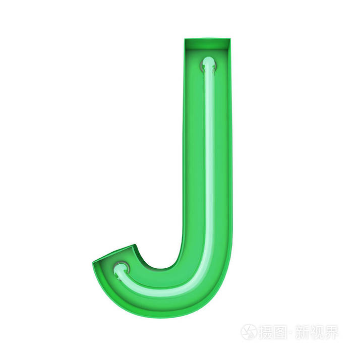 发光的霓虹灯大写字母. 3d渲染