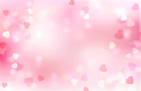 s day background, pink blurred hearts illustration.Romantic back