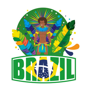 巴西男舞蹈演员与巴西标签