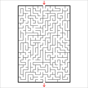 抽象的长方形迷宫. 孩子们的游戏. 儿童拼图. 一个入口一个出口.