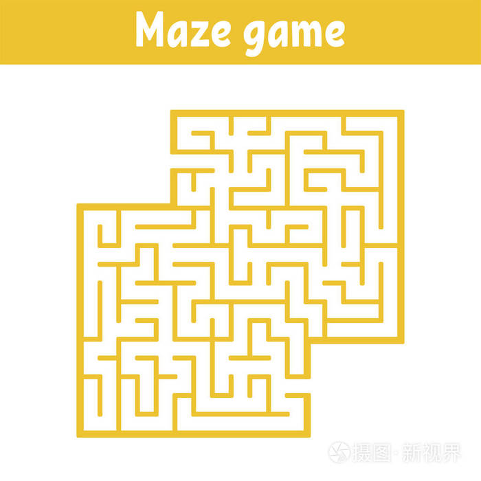 彩色方形迷宫. 孩子们的游戏. 儿童拼图. 迷宫难题.