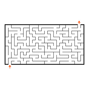 抽象的长方形迷宫. 孩子们的游戏. 儿童拼图. 迷宫难题.