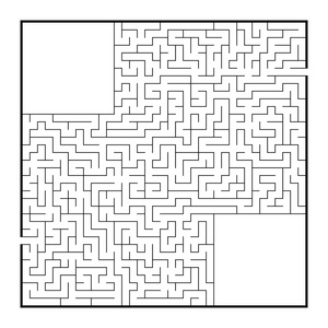 困难的大广场迷宫. 儿童和成年人的游戏. 儿童拼图. 迷宫难题.