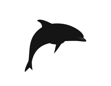 海豚剪影隔离装饰