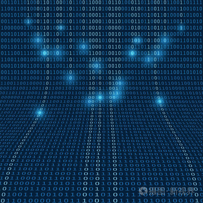 数字矩阵位模式一,零抽象现代三维数字信息矢量背景或壁纸设计模板