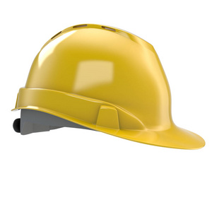 建筑头盔黄色在一个孤立的白色背景。3d 插图