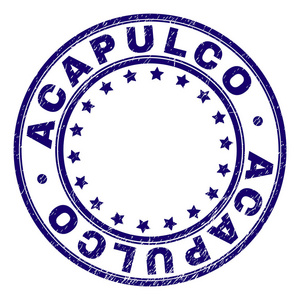 格朗格纹理阿卡普尔科圆形邮票印章