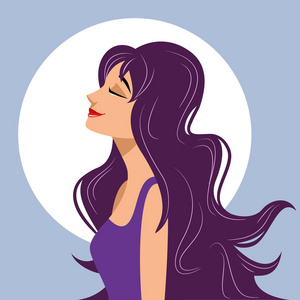 长草的卡通女孩图片