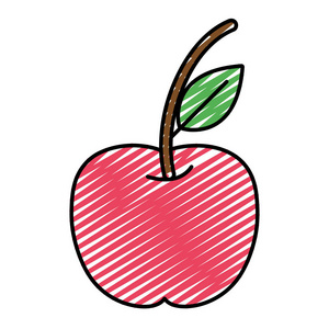 美味苹果鲜果营养矢量图