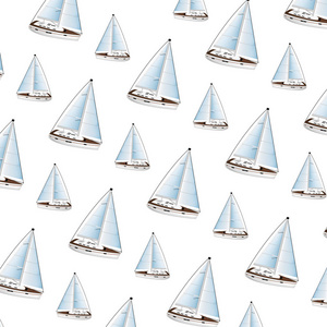 木帆船海运背景矢量插图