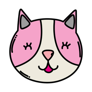彩色快乐猫可爱宠物动物插图
