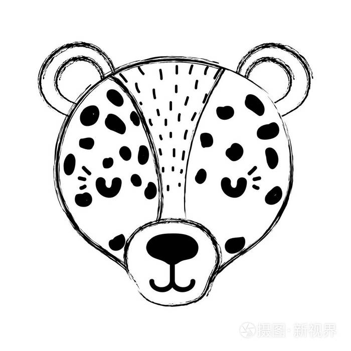 可爱的豹头野生动物矢量图插画-正版商用图片189sne-摄图新视界