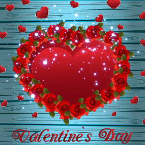 s Day, happy day of love. Heart flowers compliments. Vector illu