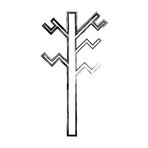 奇异的木材，自然，茎，枝，矢量插图