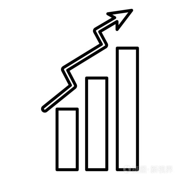 直线图形统计数据条增长数据矢量图